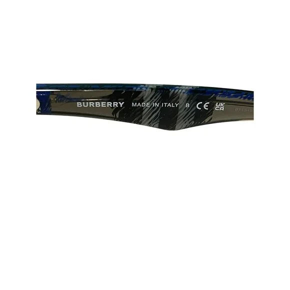 Burberry Eyeglasses B2291 3581 54mm Square Frame Gray & Blue Plaid Acetate New - Picture 8 of 10